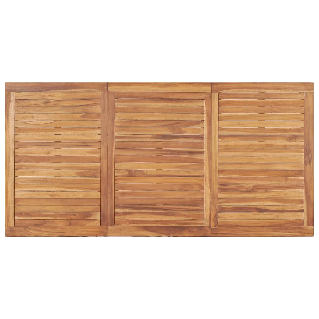 5 Piece Garden Dining Set 180x90 cm Solid Teak Wood