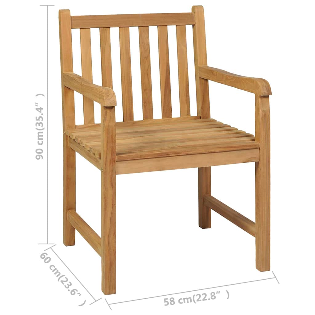 7 Piece Garden Dining Set 180x90 cm Solid Teak Wood
