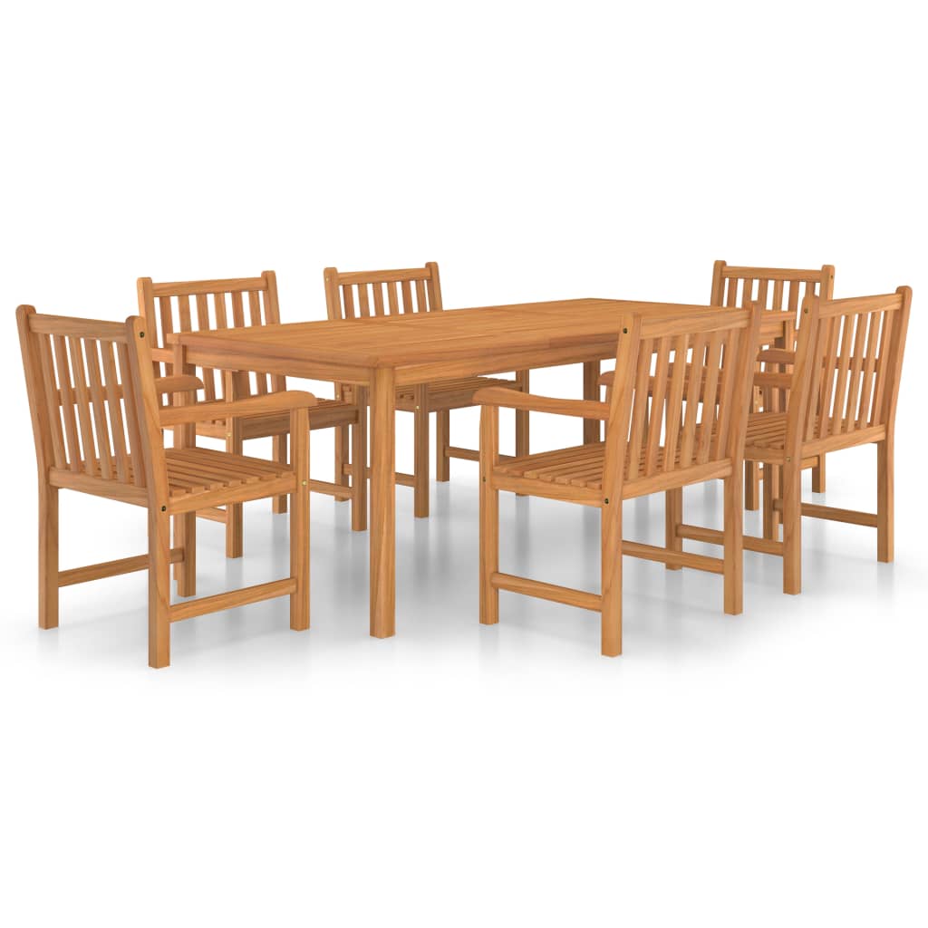 7 Piece Garden Dining Set Solid Teak Wood