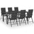 7 Piece Garden Dining Set Black