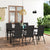 7 Piece Garden Dining Set Black