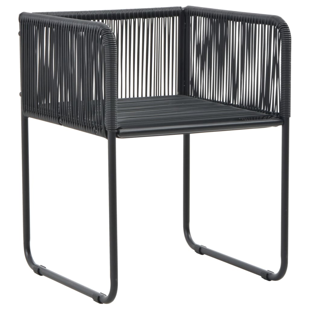 3 Piece Garden Dining Set PVC Rattan Black