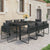 9 Piece Garden Dining Set PVC Rattan Black