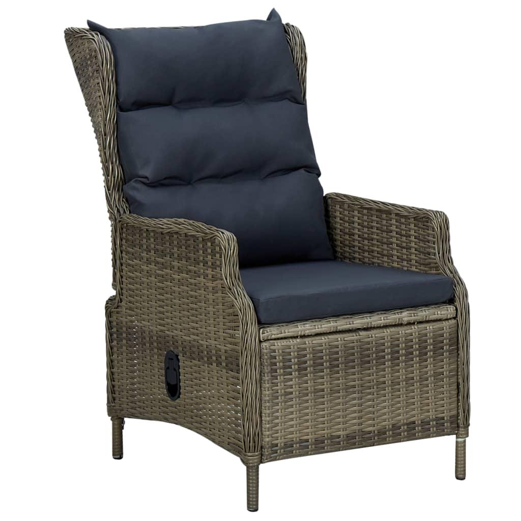 2 Piece Garden Lounge Set with Cushions Poly Rattan Brown