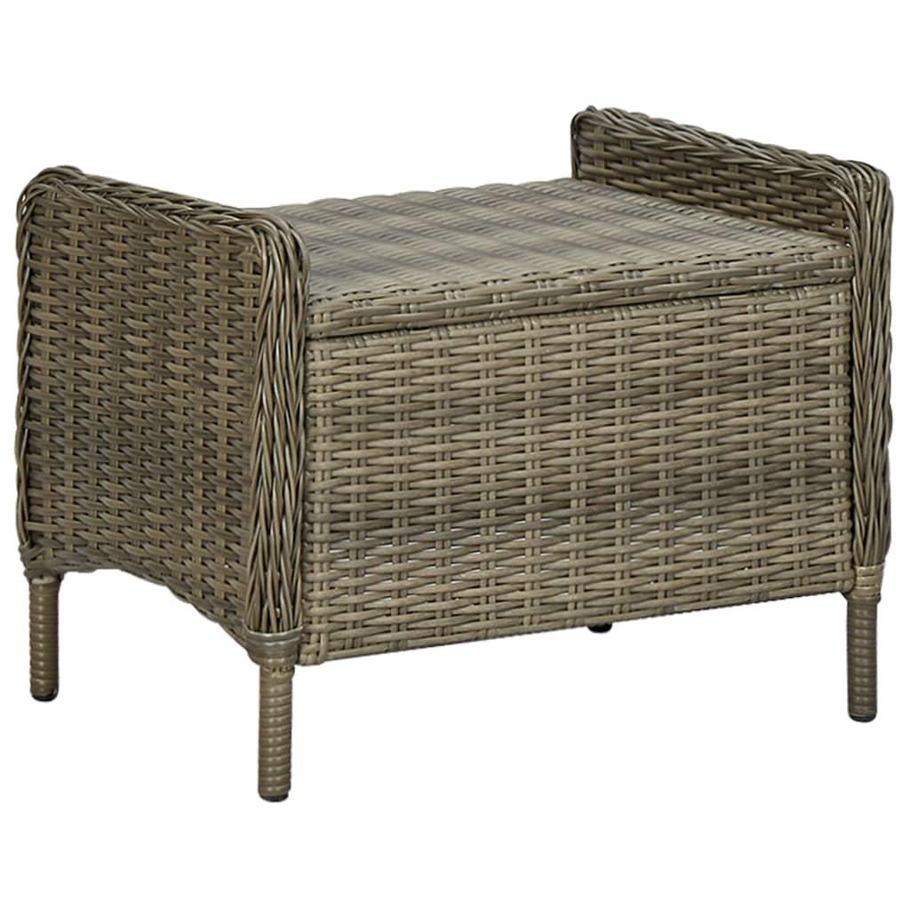3 Piece Garden Lounge Set with Cushions Poly Rattan Brown