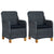 3 Piece Garden Lounge Set with Cushions Poly Rattan Dark Grey