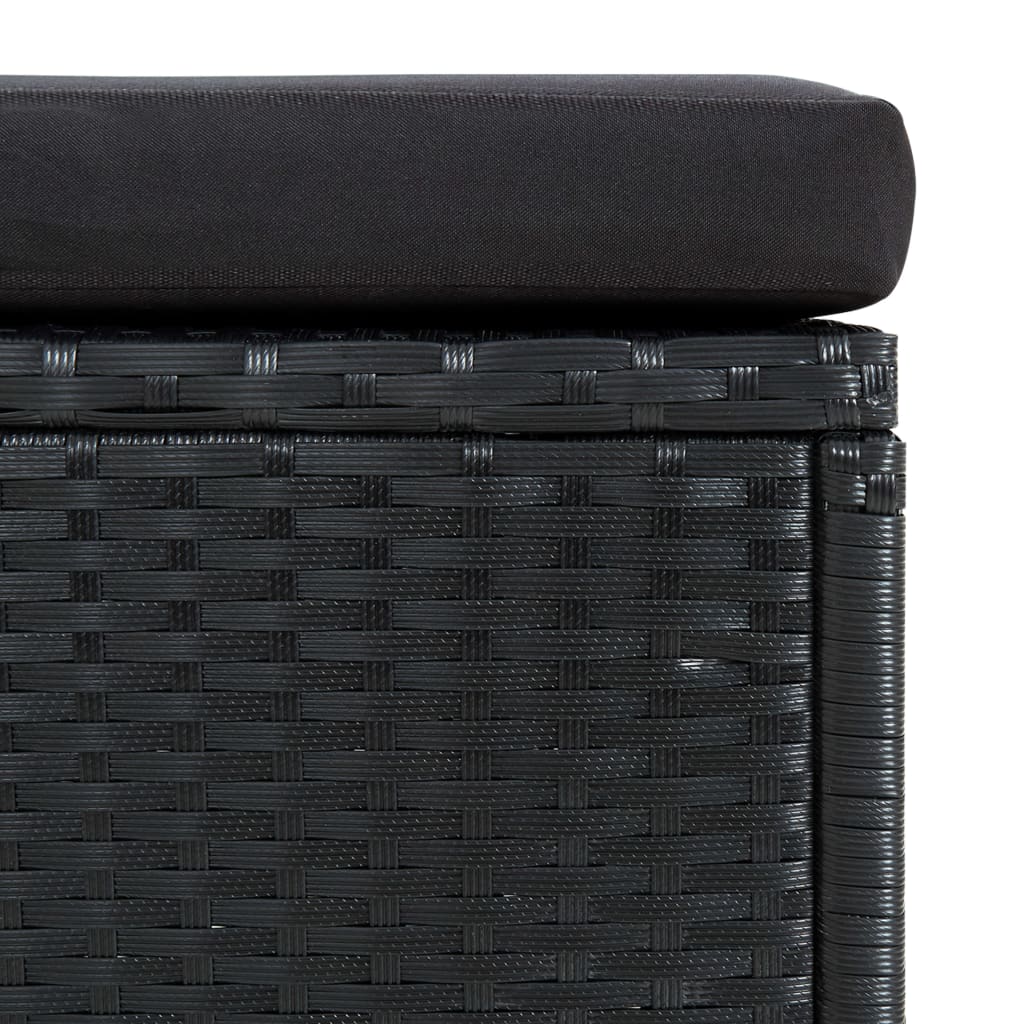 6 Piece Garden Lounge Set with Cushions Poly Rattan Black