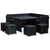 6 Piece Garden Lounge Set with Cushions Poly Rattan Black
