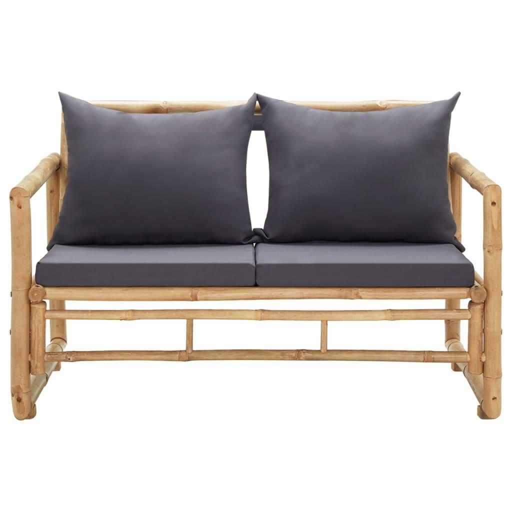 Garden Bench with Cushions 115 cm Bamboo