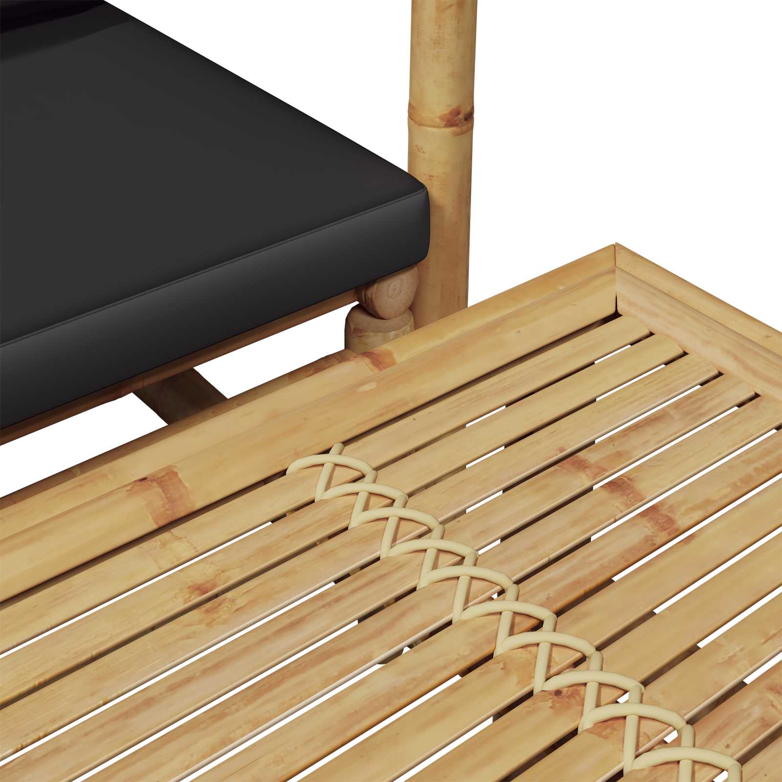 4 Piece Garden Lounge Set with Cushions Bamboo