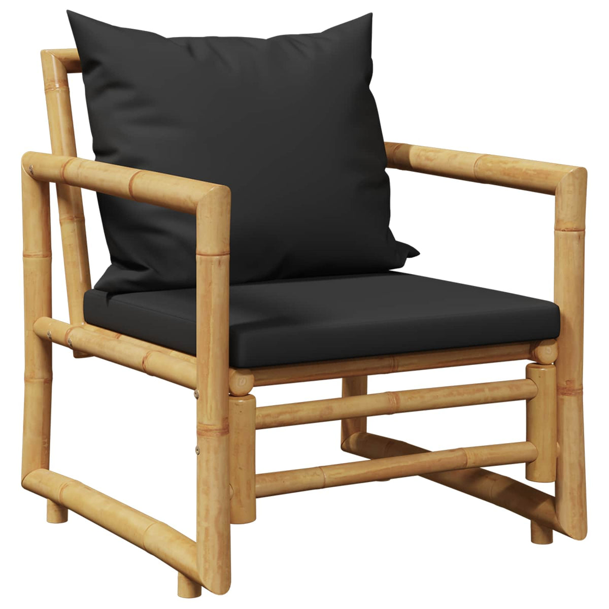 4 Piece Garden Lounge Set with Cushions Bamboo