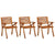 Garden Dining Chairs with Cushions 3 pcs Solid Acacia Wood