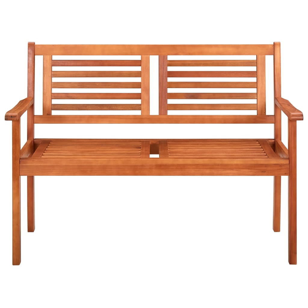 2-Seater Garden Bench with Cushion 120 cm Solid Wood Eucalyptus