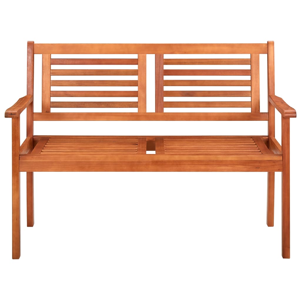 2-Seater Garden Bench with Cushion 120 cm Solid Eucalyptus Wood