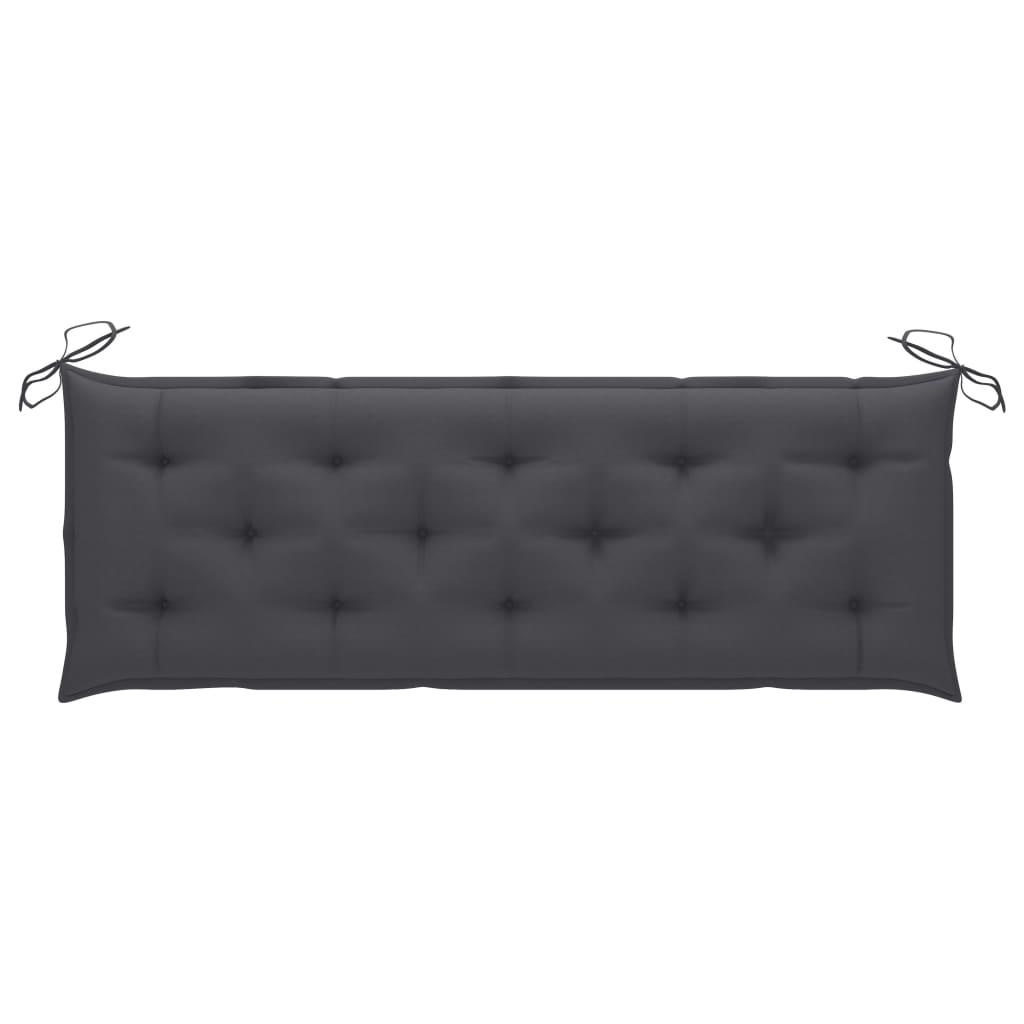 3-Seater Garden Bench with Cushion 150 cm Solid Eucalyptus Wood