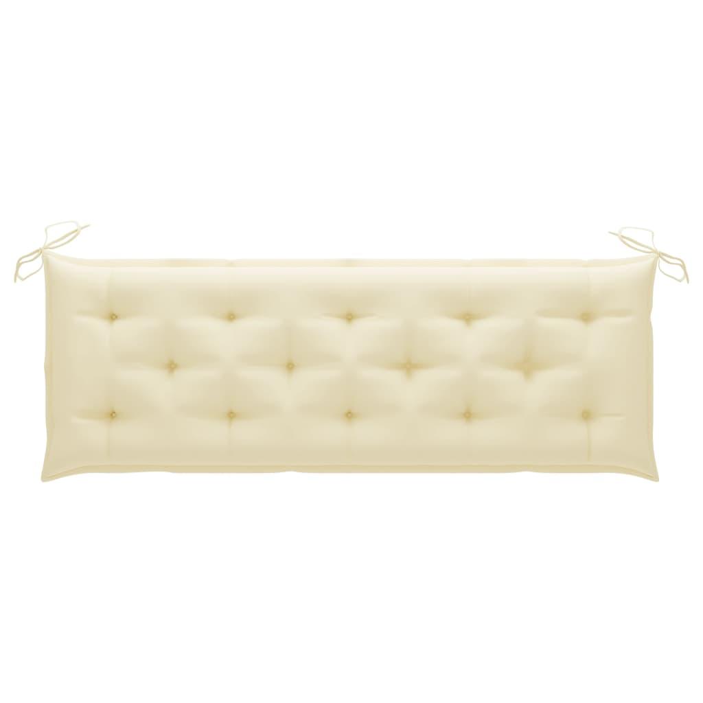 3-Seater Garden Bench with Cushion 150 cm Solid Eucalyptus Wood