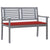 2-Seater Garden Bench with Cushion 120 cm Grey Eucalyptus Wood