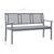 3-Seater Garden Bench with Cushion 150 cm Grey Eucalyptus Wood