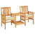 Garden Chairs with Tea Table and Cushions Solid Acacia Wood