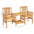 Garden Chairs with Tea Table and Cushions Solid Acacia Wood