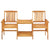 Garden Chairs with Tea Table and Cushions Solid Acacia Wood