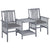 Garden Chairs with Tea Table and Cushions Solid Acacia Wood