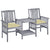 Garden Chairs with Tea Table and Cushions Solid Acacia Wood