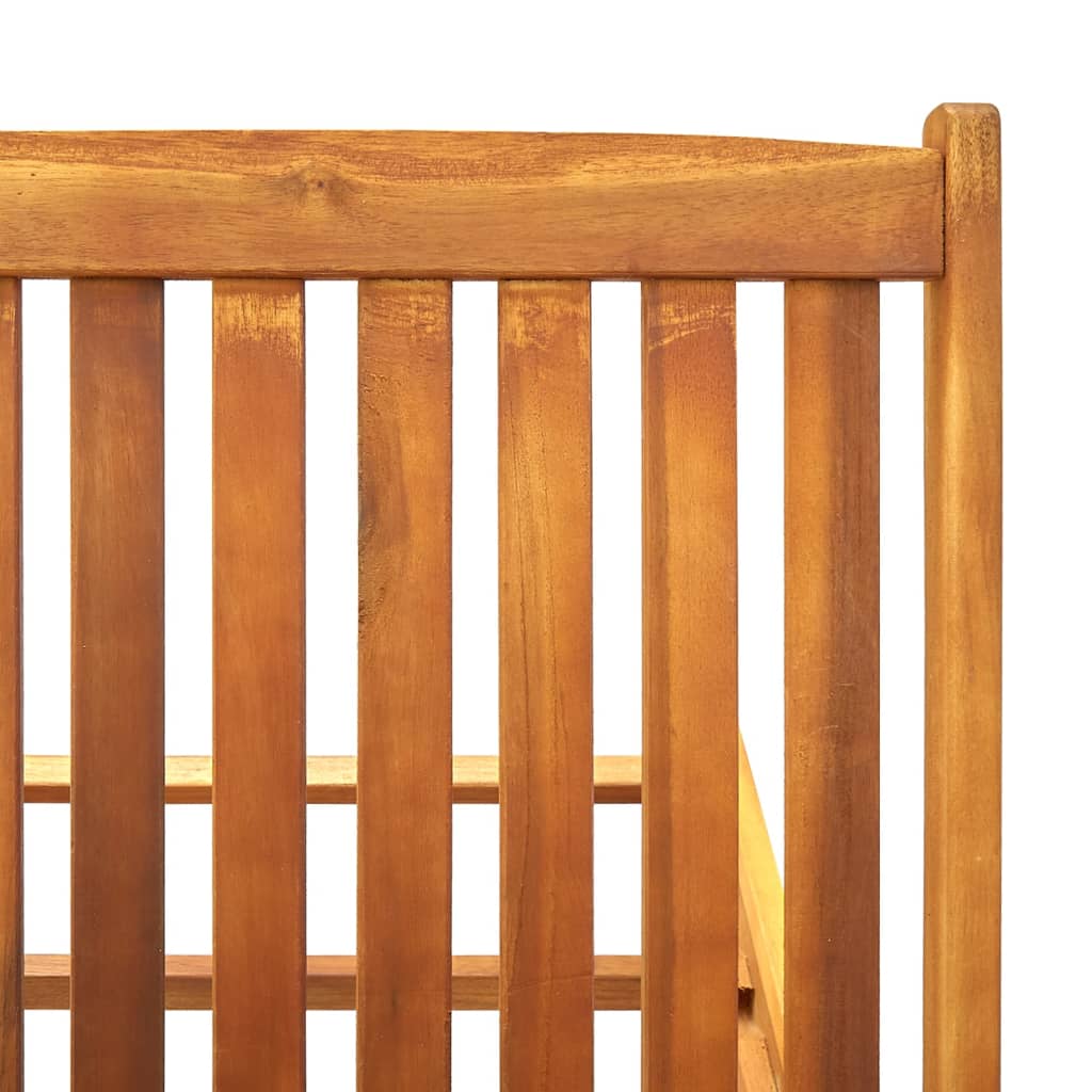Garden Sun Lounger with Cushion Solid Acacia Wood
