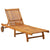 Garden Sun Lounger with Cushion Solid Acacia Wood