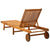 Garden Sun Lounger with Cushion Solid Acacia Wood