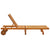 Garden Sun Lounger with Cushion Solid Acacia Wood