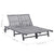 2-Person Garden Sun Lounger with Cushion Grey Solid Acacia Wood