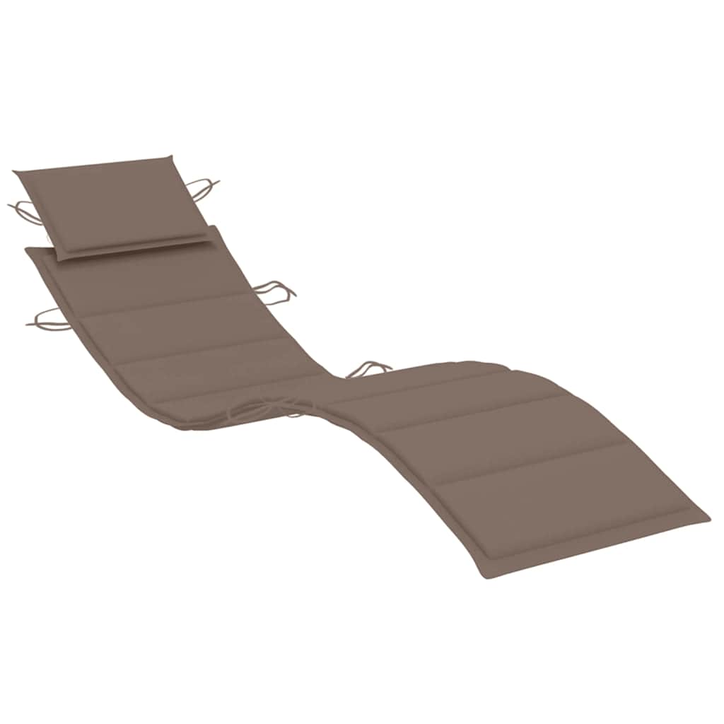 Garden Sun Lounger with Cushion Solid Acacia Wood