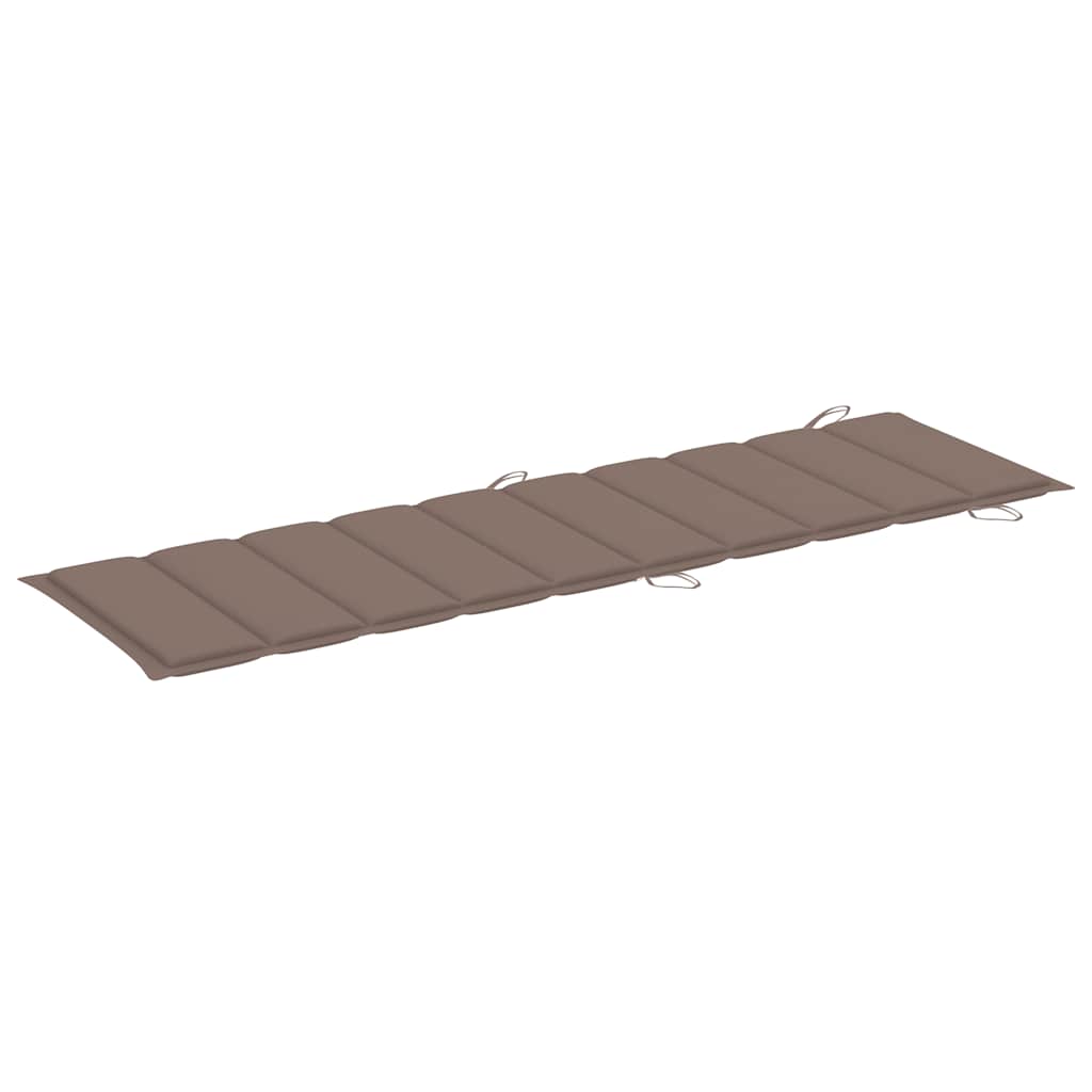 Garden Sun Lounger with Cushion Solid Acacia Wood