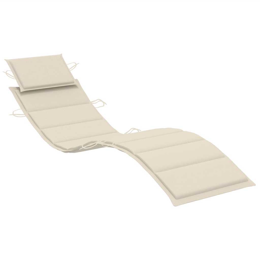 Garden Sun Lounger with Table and Cushion Solid Wood Acacia