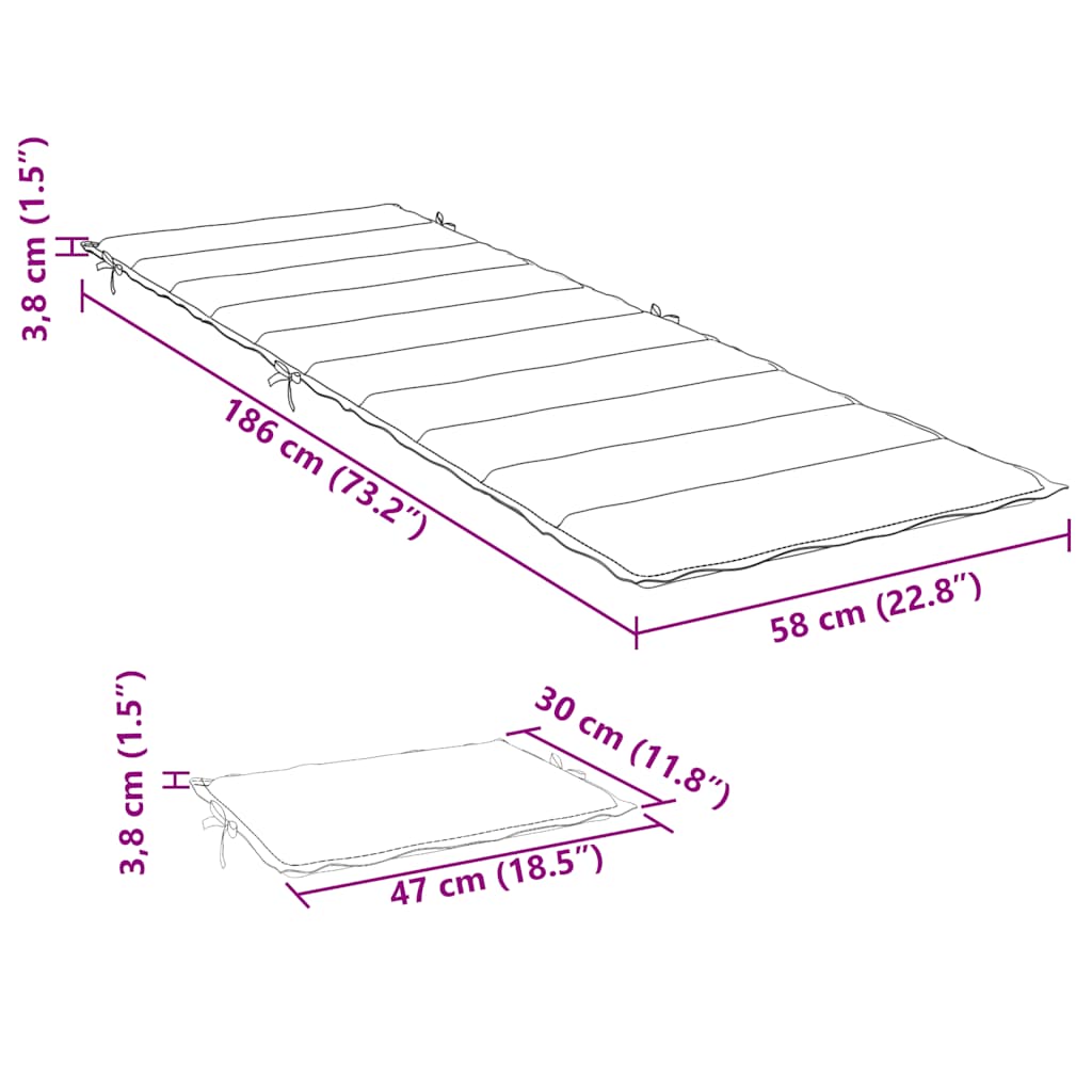 Garden Sun Lounger with Table and Cushion Solid Acacia Wood
