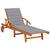 Garden Sun Lounger with Cushion Solid Wood Acacia