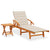 Garden Sun Lounger with Table and Cushion Solid Wood Acacia