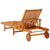 Garden Sun Lounger with Table and Cushion Solid Acacia Wood