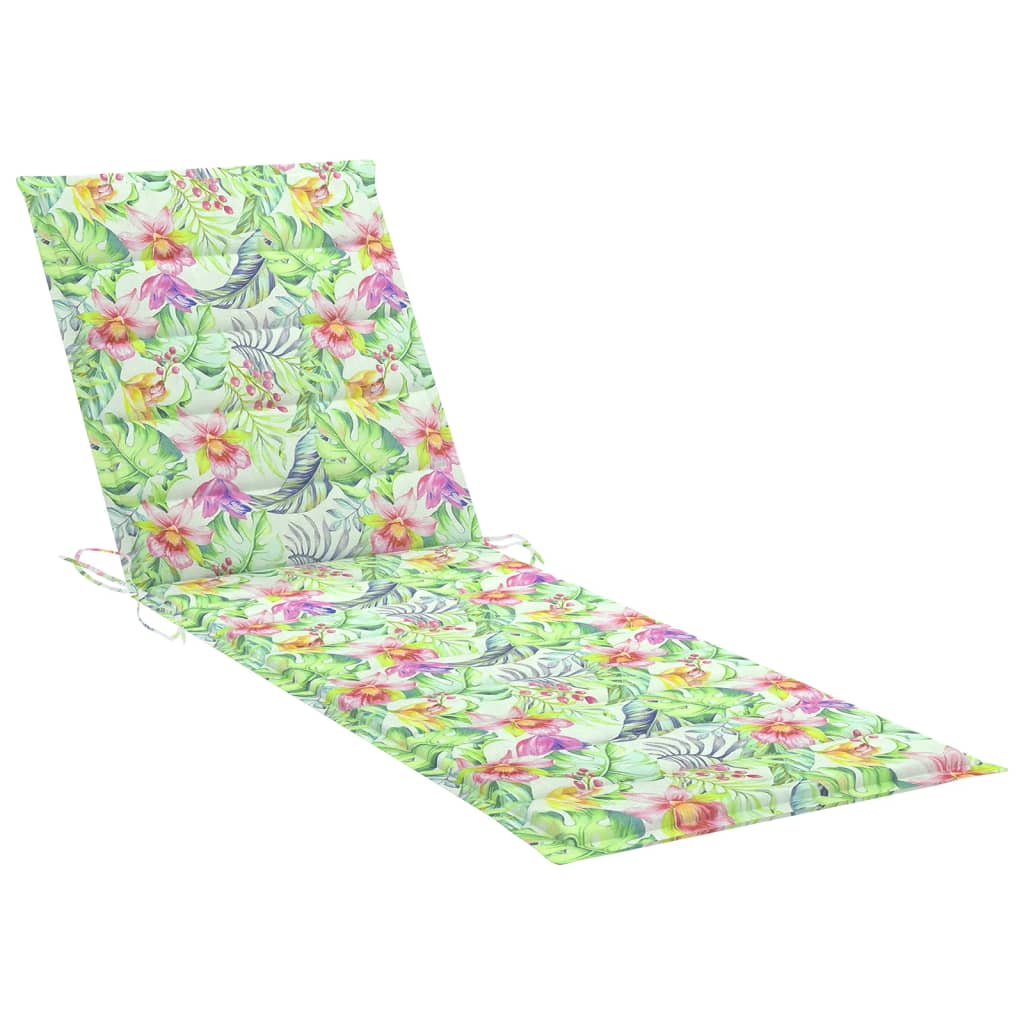 Garden Sun Lounger with Cushion Bamboo