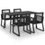 5 Piece Outdoor Dining Set PVC Rattan Black