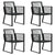 5 Piece Outdoor Dining Set PVC Rattan Black