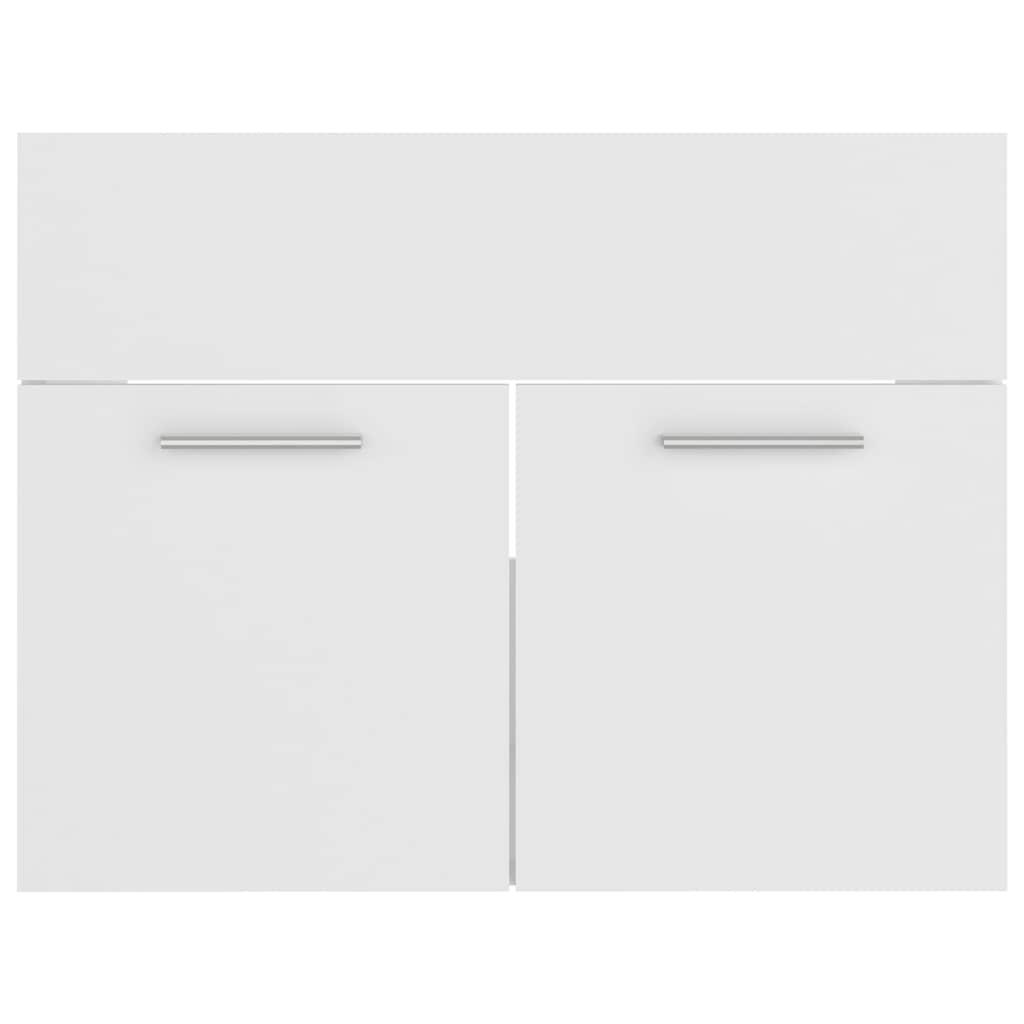 2 Piece Bathroom Furniture Set White Engineered Wood