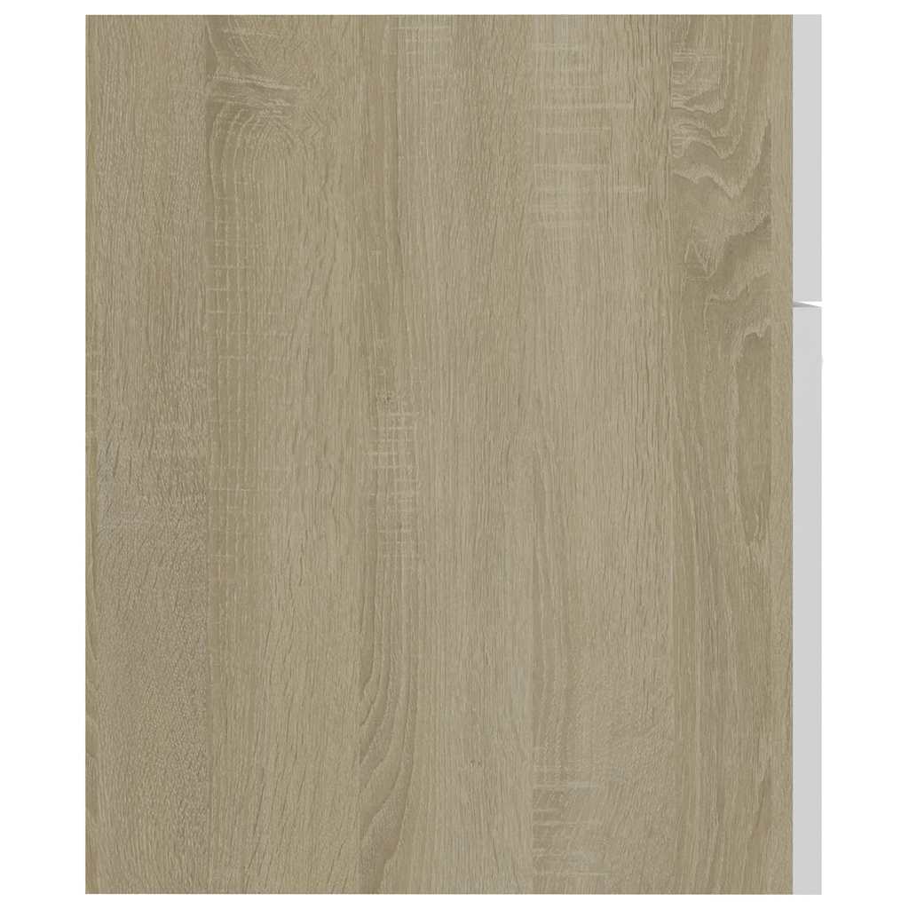 2 Piece Bathroom Furniture Set White and Sonoma Oak Engineered Wood