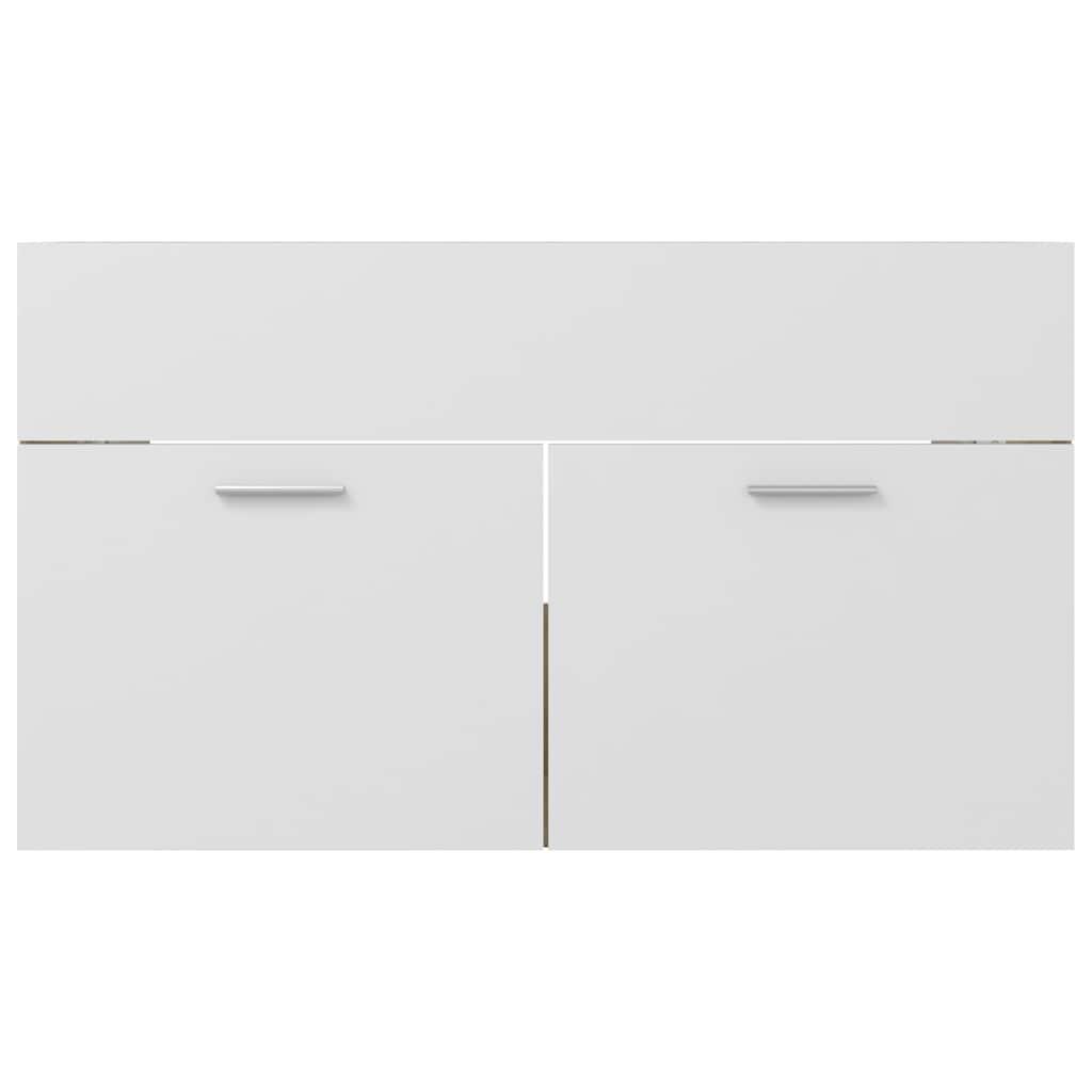 2 Piece Bathroom Furniture Set White and Sonoma Oak Engineered Wood