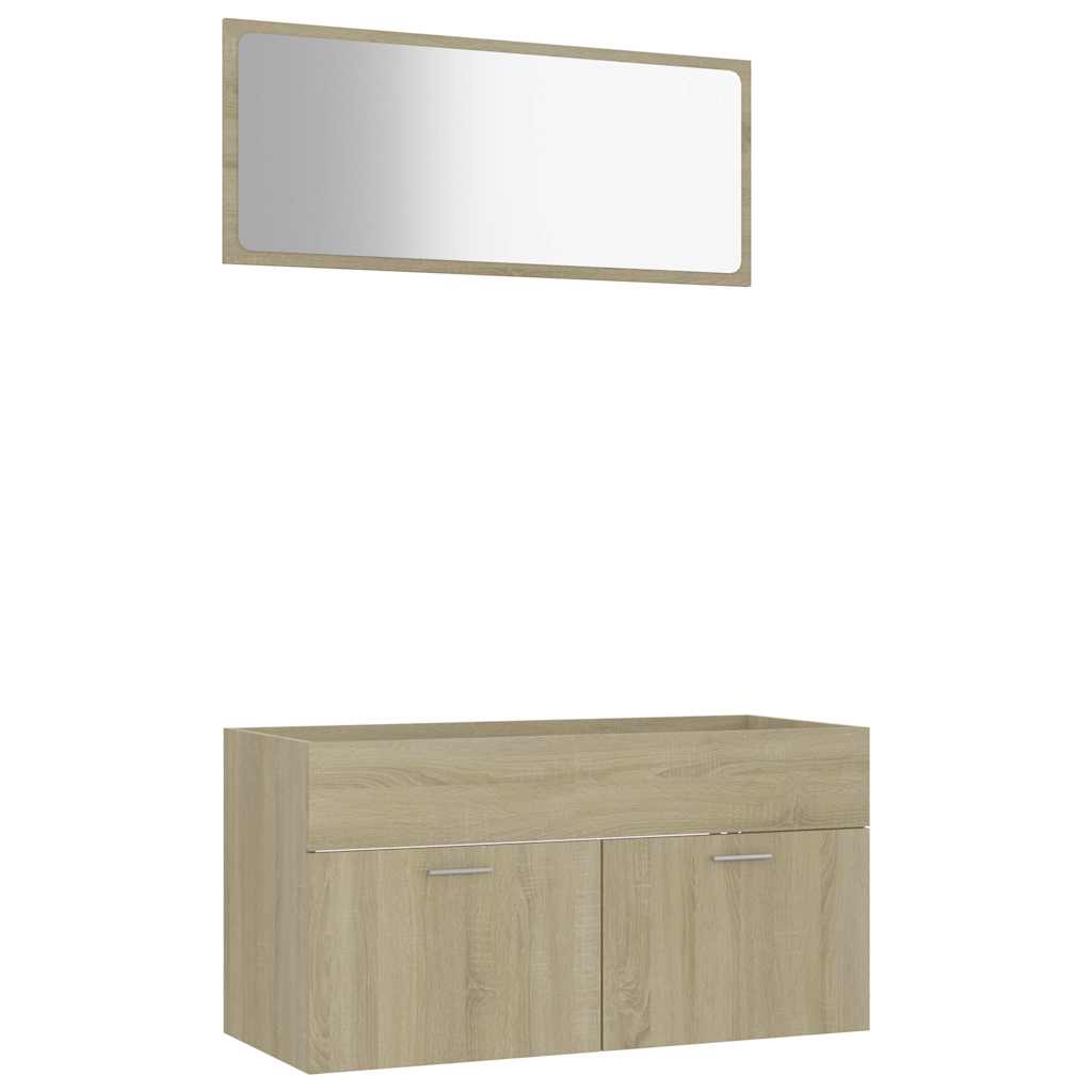 2 Piece Bathroom Furniture Set Sonoma Oak Engineered Wood