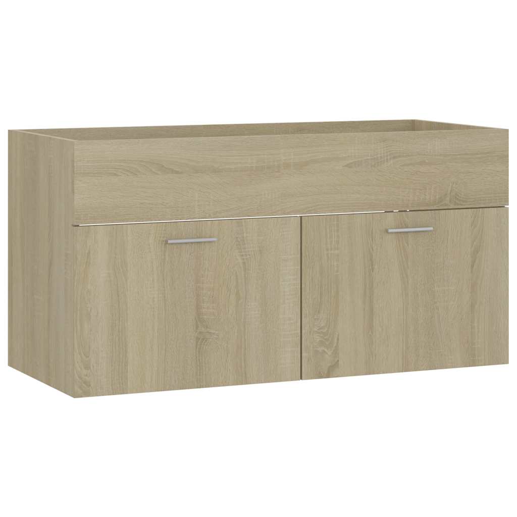 2 Piece Bathroom Furniture Set Sonoma Oak Engineered Wood
