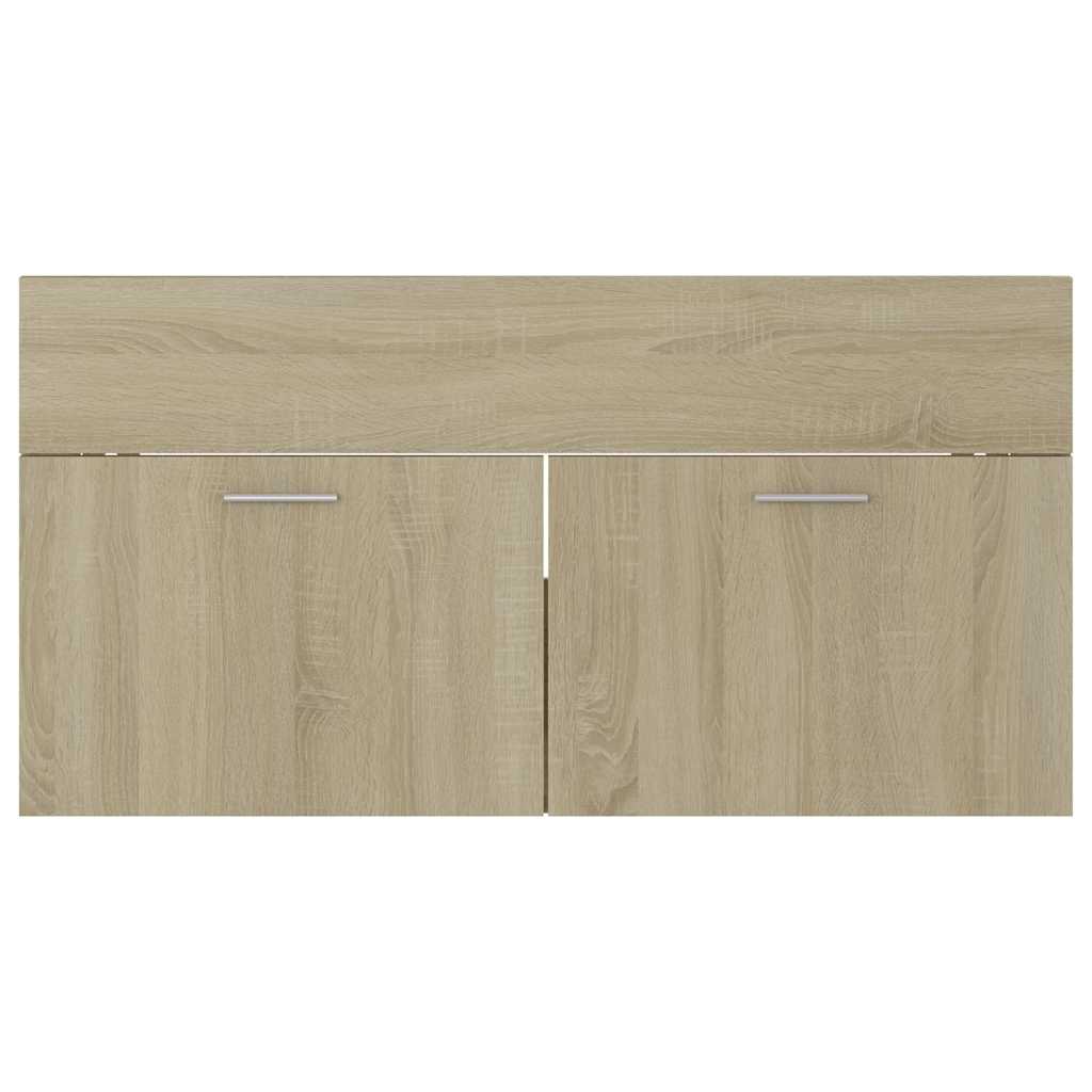 2 Piece Bathroom Furniture Set Sonoma Oak Engineered Wood
