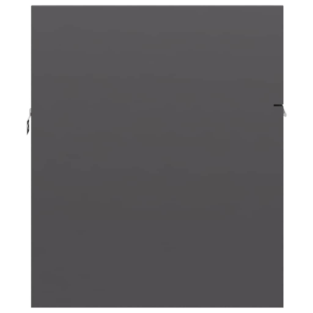 2 Piece Bathroom Furniture Set High Gloss Grey Engineered Wood