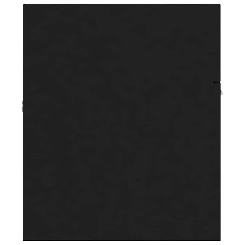 2 Piece Bathroom Furniture Set Black Engineered Wood